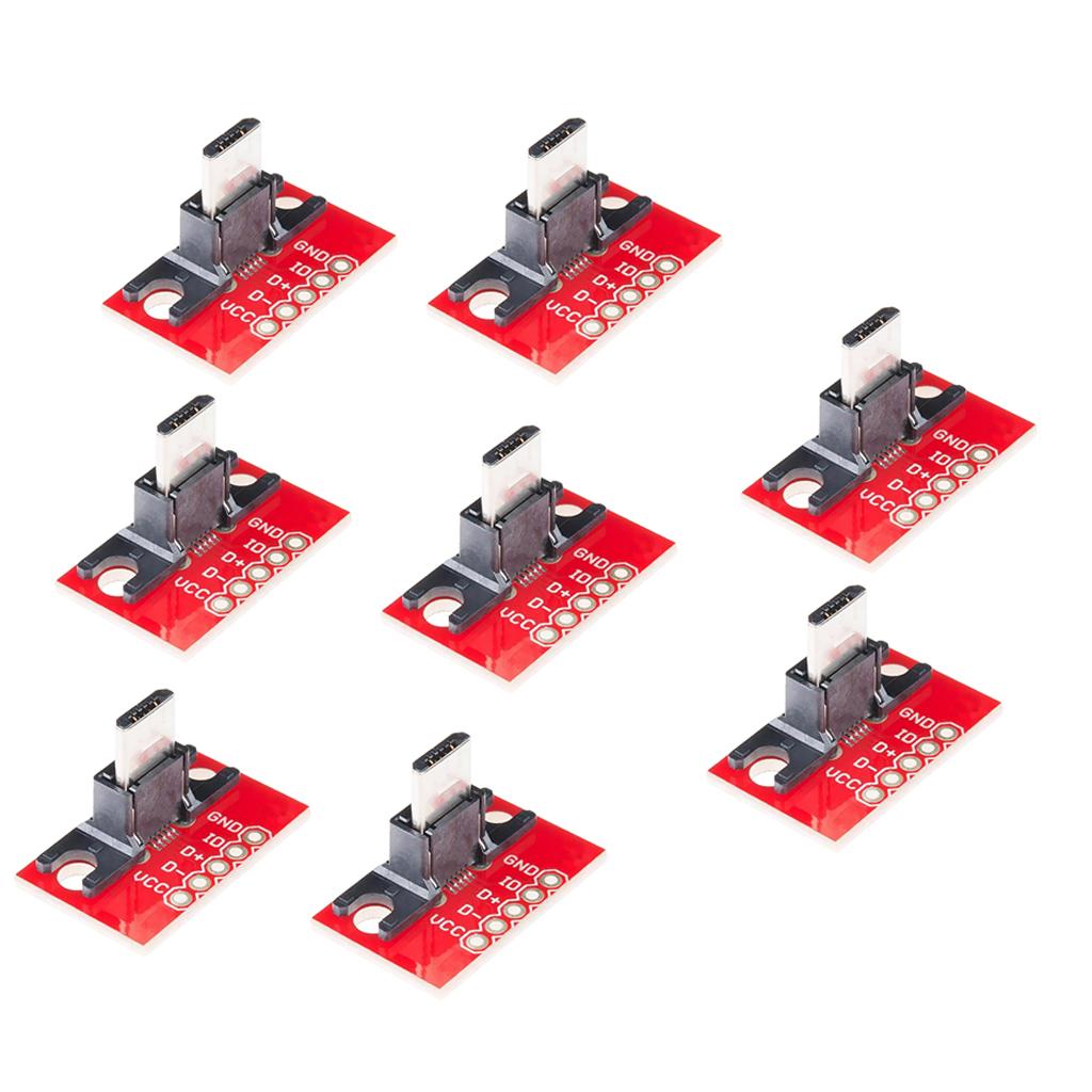 8 Piece USB Micro B Plug Breakout Module for Connector Adapter Board