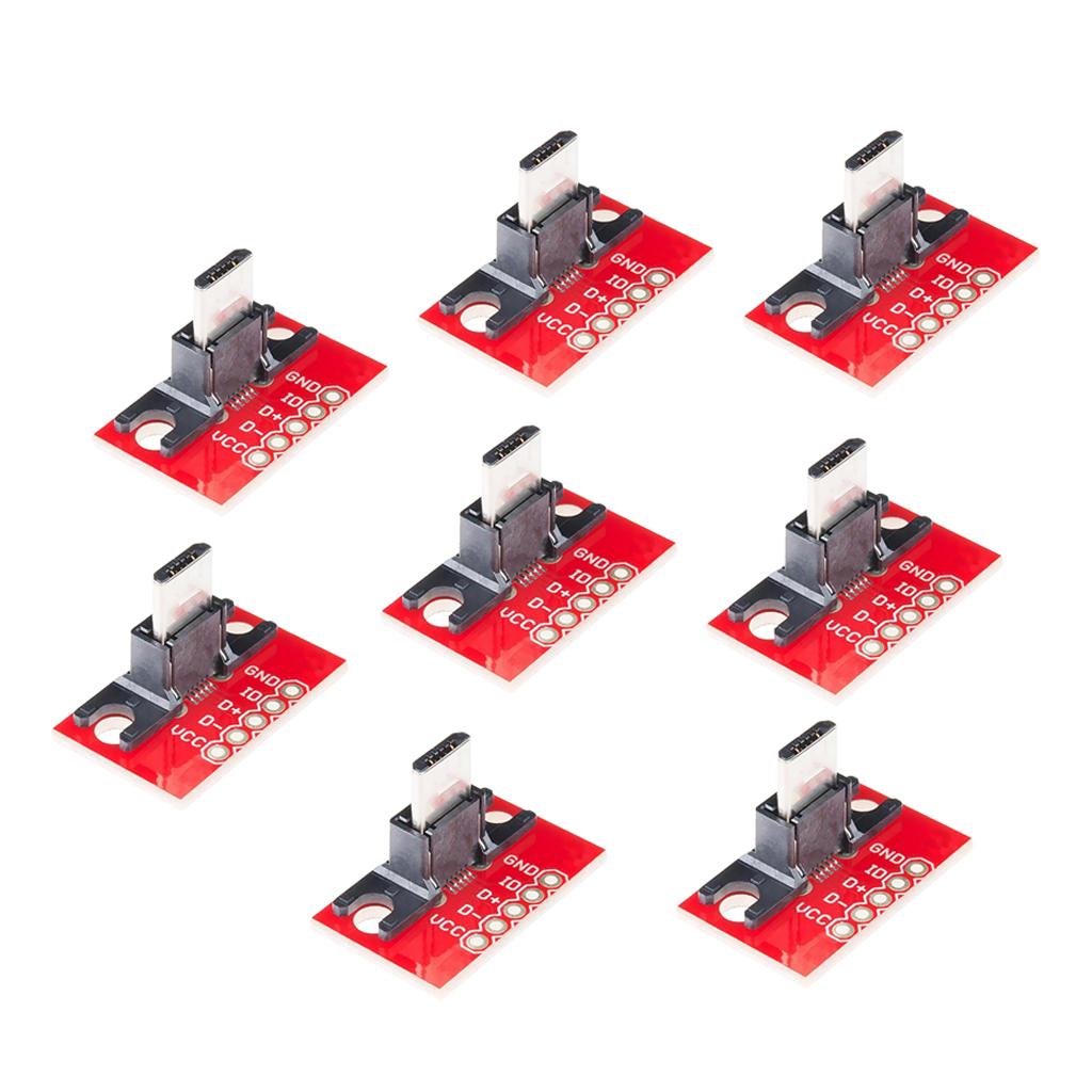 8 Piece USB Micro B Plug Breakout Module for Connector Adapter Board
