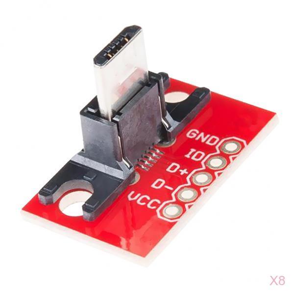 8 Piece USB Micro B Plug Breakout Module for Connector Adapter Board
