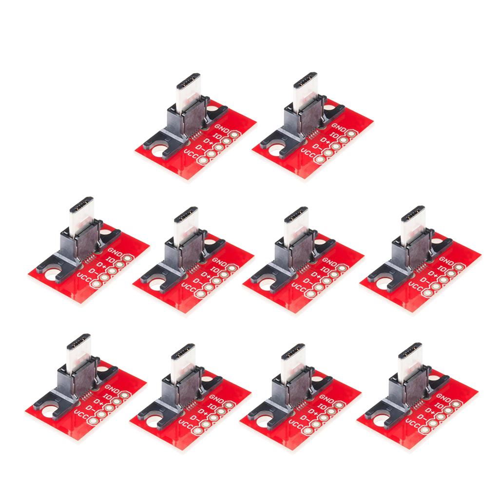 10PCS USB Micro B Plug Breakout Module for Connector Adapter Board