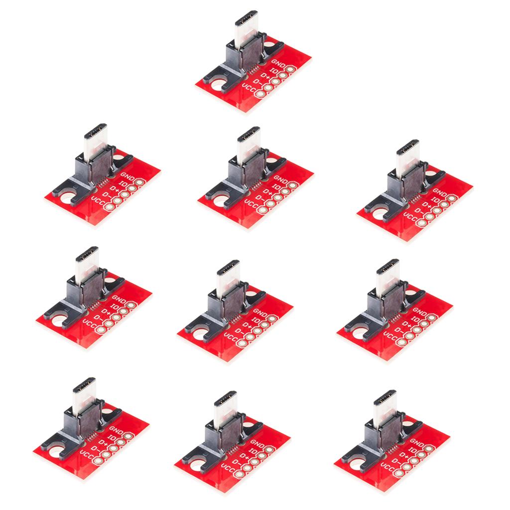 10PCS USB Micro B Plug Breakout Module for Connector Adapter Board
