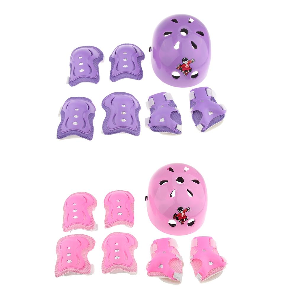 2 set Kid Child Roller Skating Bicycle Helmet Knee Wrist Guard Elbow Pad