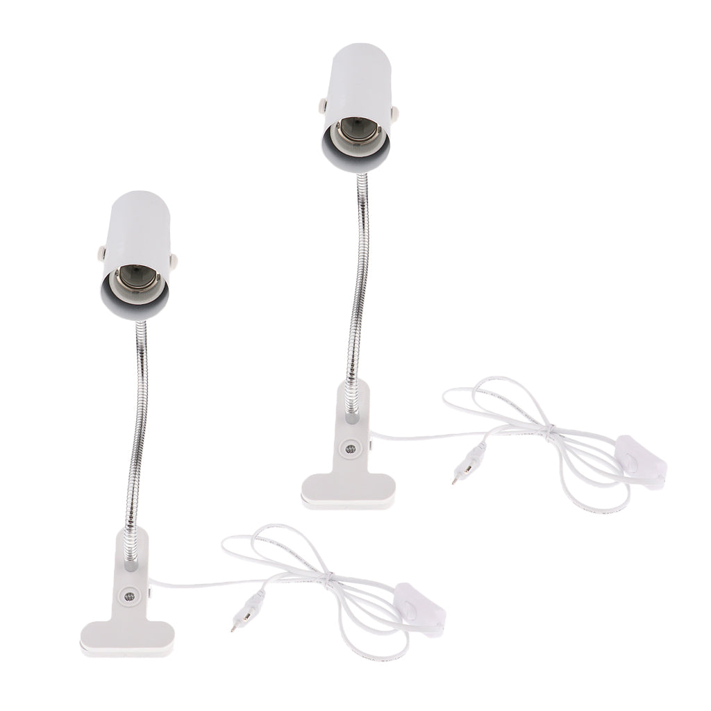2 PCS Reptile Ceramic Clip Lamp Heating Light Bulb Lamp Holder E27 EU Plug
