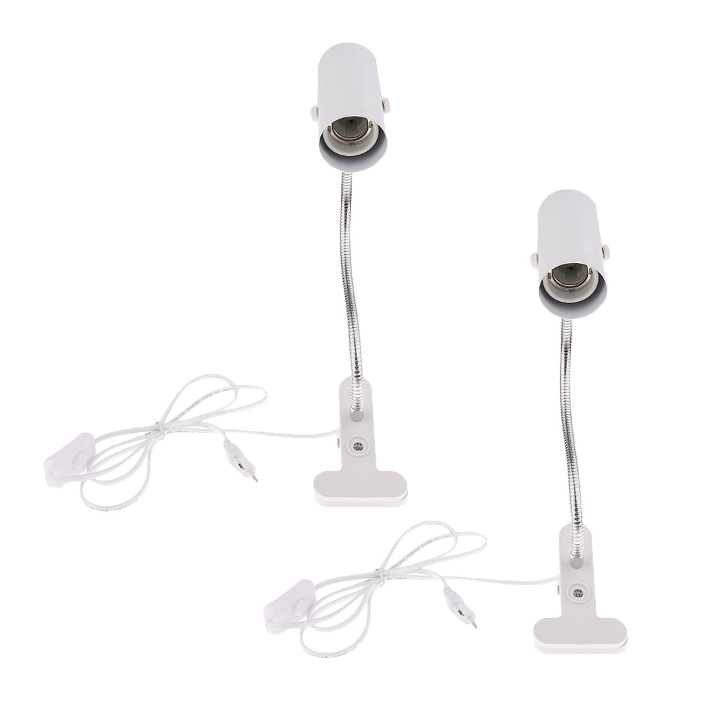 2 PCS Reptile Ceramic Clip Lamp Heating Light Bulb Lamp Holder E27 EU Plug