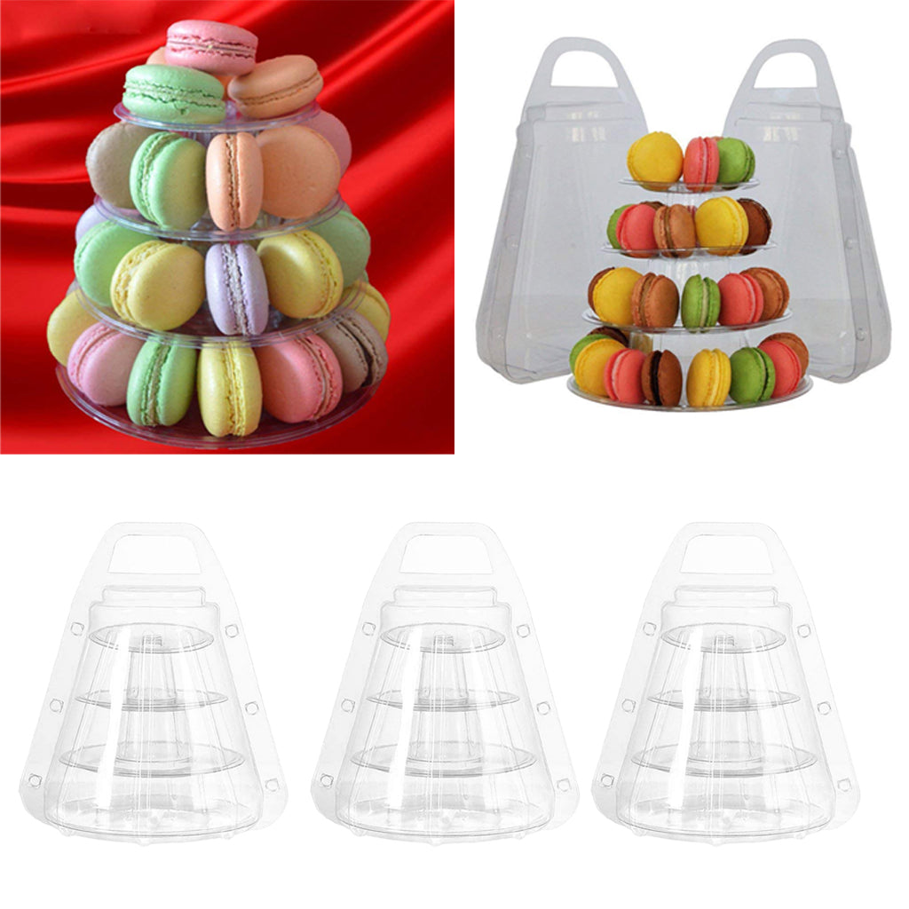 3pcs Macaron Tower Display Box Macaron Stand for French Macarons 4 Tier
