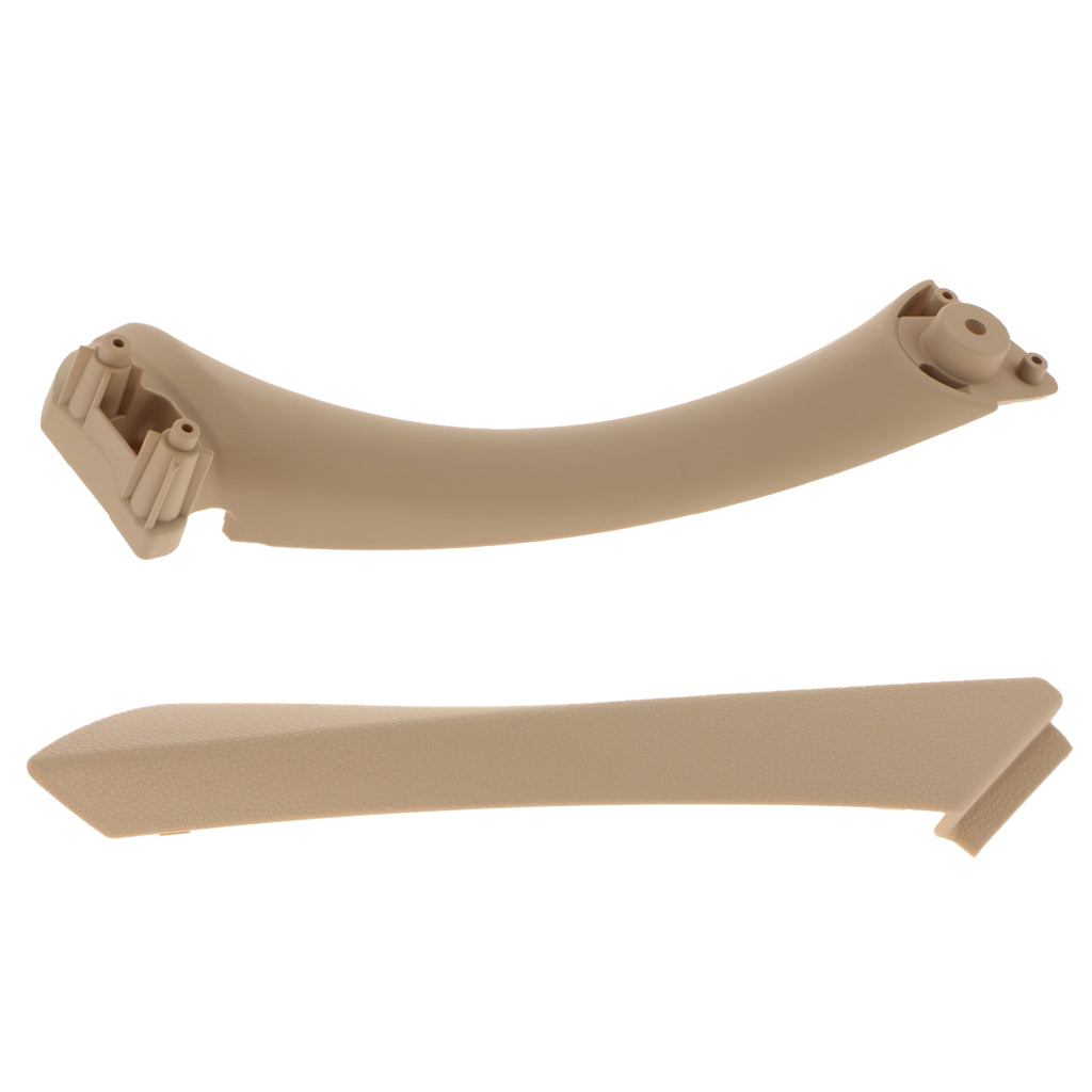 2x Right Inner/Outer Door Panel Handle Trim for 04-12 E90 3-Series Beige