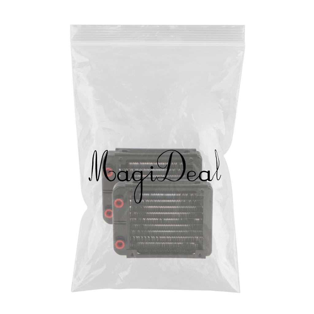 2Pcs G4/1 Aluminum Computer CPU 10 Pipes Water Cooling Radiator System 120mm
