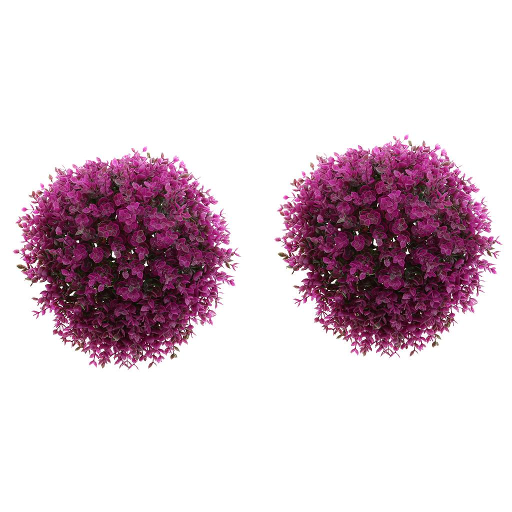 3Pcs Artificial Topiary Ball Decorative Garden Pants Ball Home Decor Purple