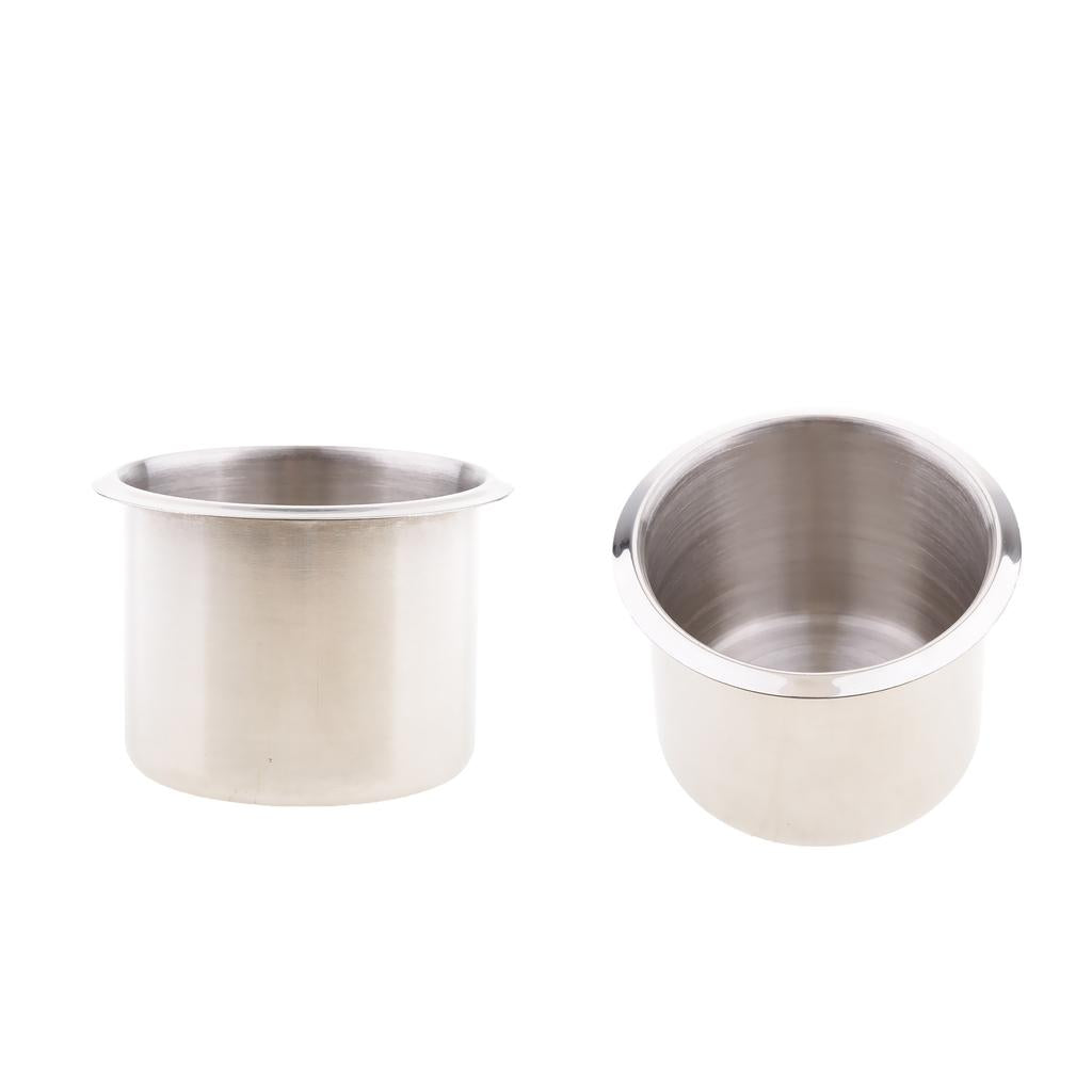 2pcs Steel Recessed Cup Drink Holder for Marine Boat RV Camper 68x55mm