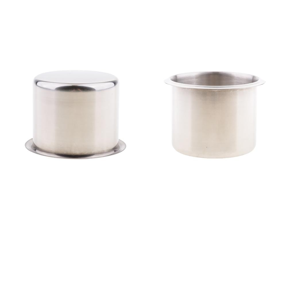 2pcs Steel Recessed Cup Drink Holder for Marine Boat RV Camper 68x55mm