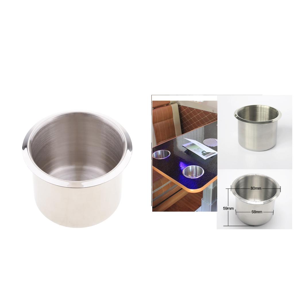 2pcs Steel Recessed Cup Drink Holder for Marine Boat RV Camper 68x55mm