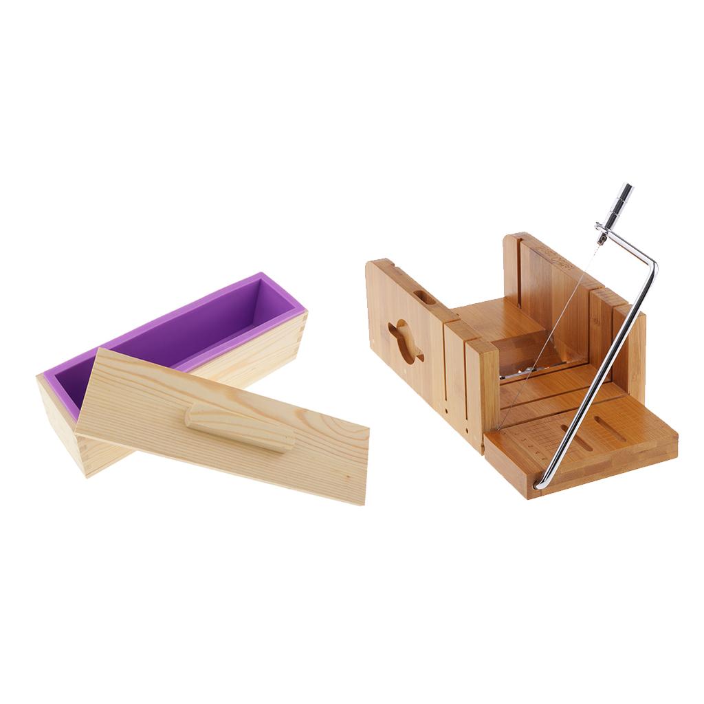 2 Pieces Wooden Soap Cutter with Beveler Wire Slicer Soap Making Loaf Mould