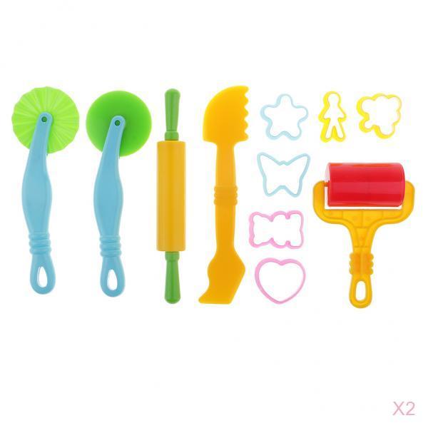 22 Pieces Kids Plastic Clay Dough Cutters Moulds Children Modelling Tool Set
