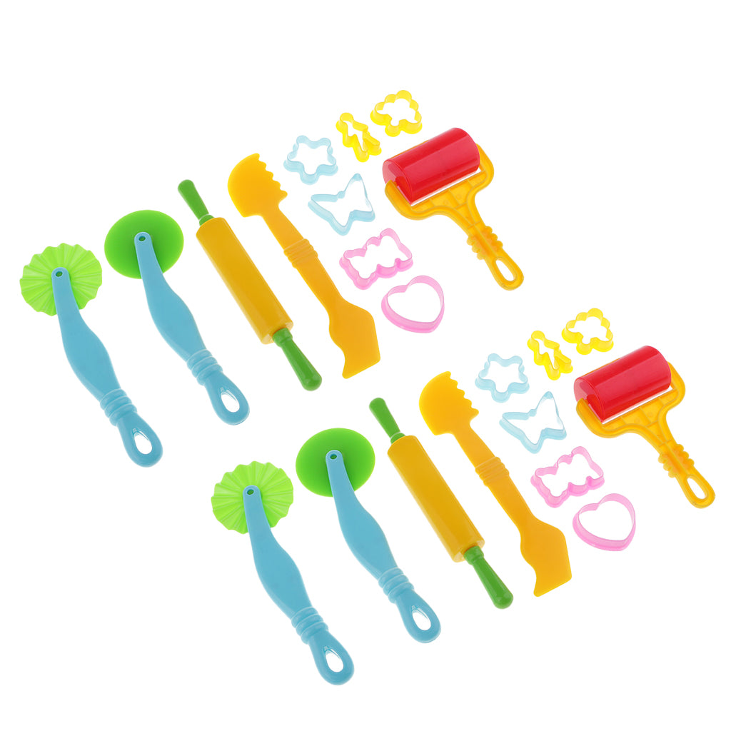 22 Pieces Kids Plastic Clay Dough Cutters Moulds Children Modelling Tool Set