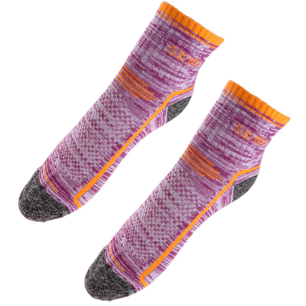 2 Pairs Warm Sports Workout Socks Breathable Ankle Sock Women Men Purple