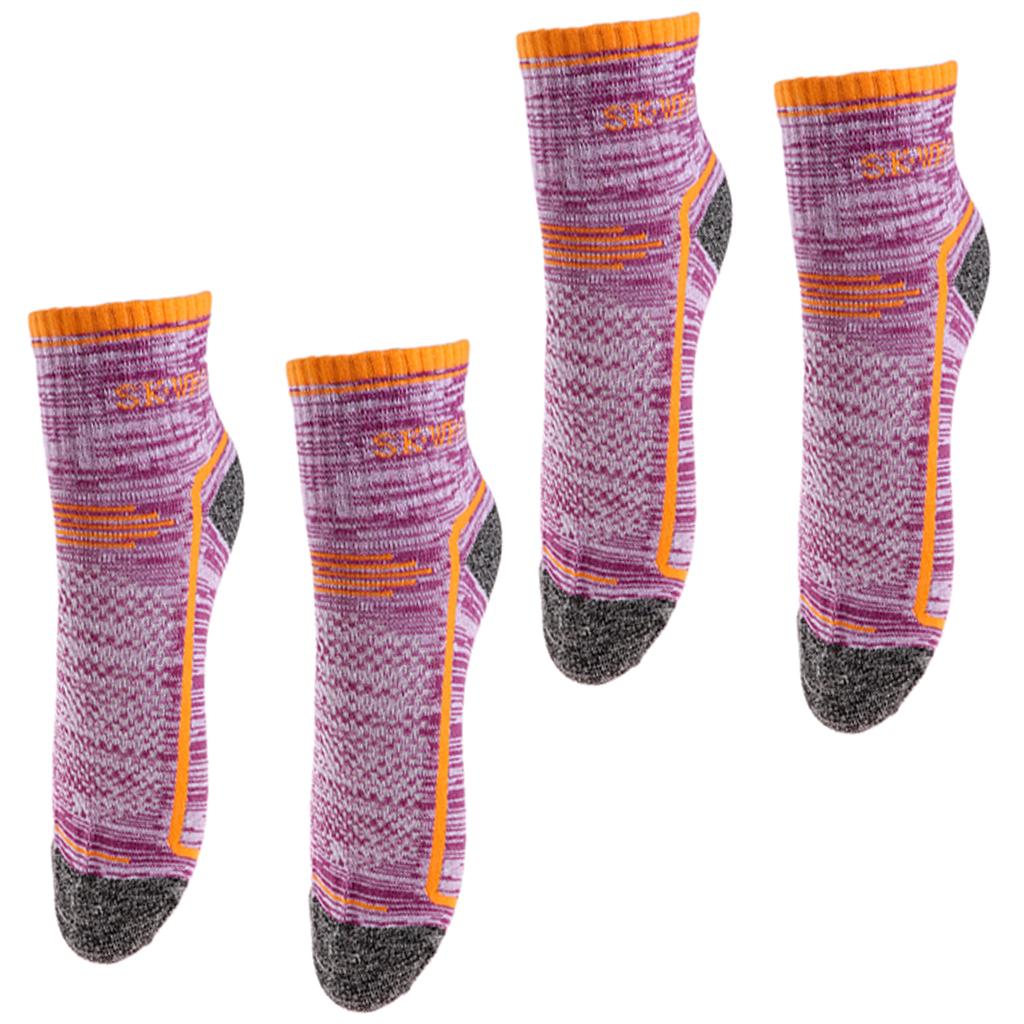 2 Pairs Warm Sports Workout Socks Breathable Ankle Sock Women Men Purple