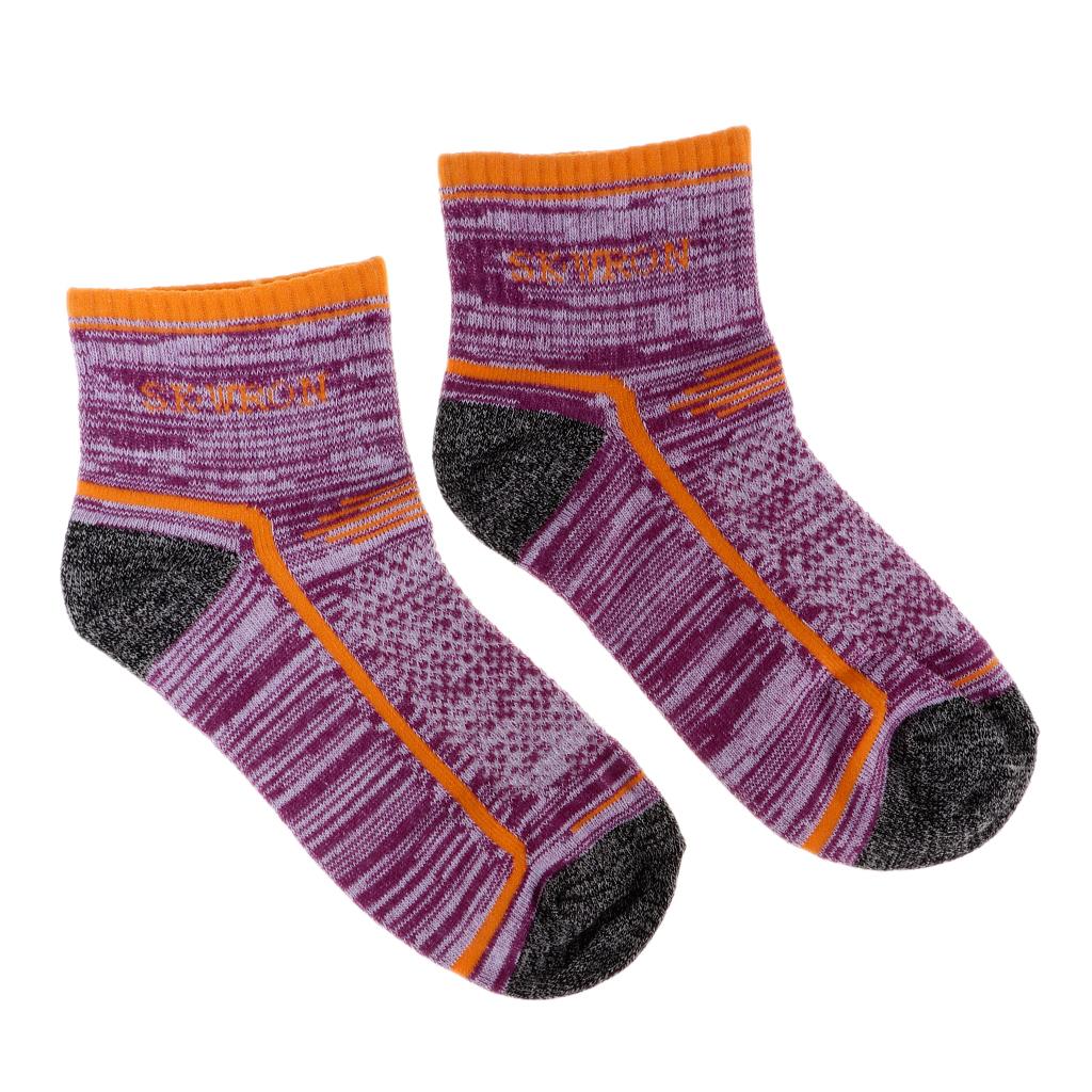2 Pairs Warm Sports Workout Socks Breathable Ankle Sock Women Men Purple