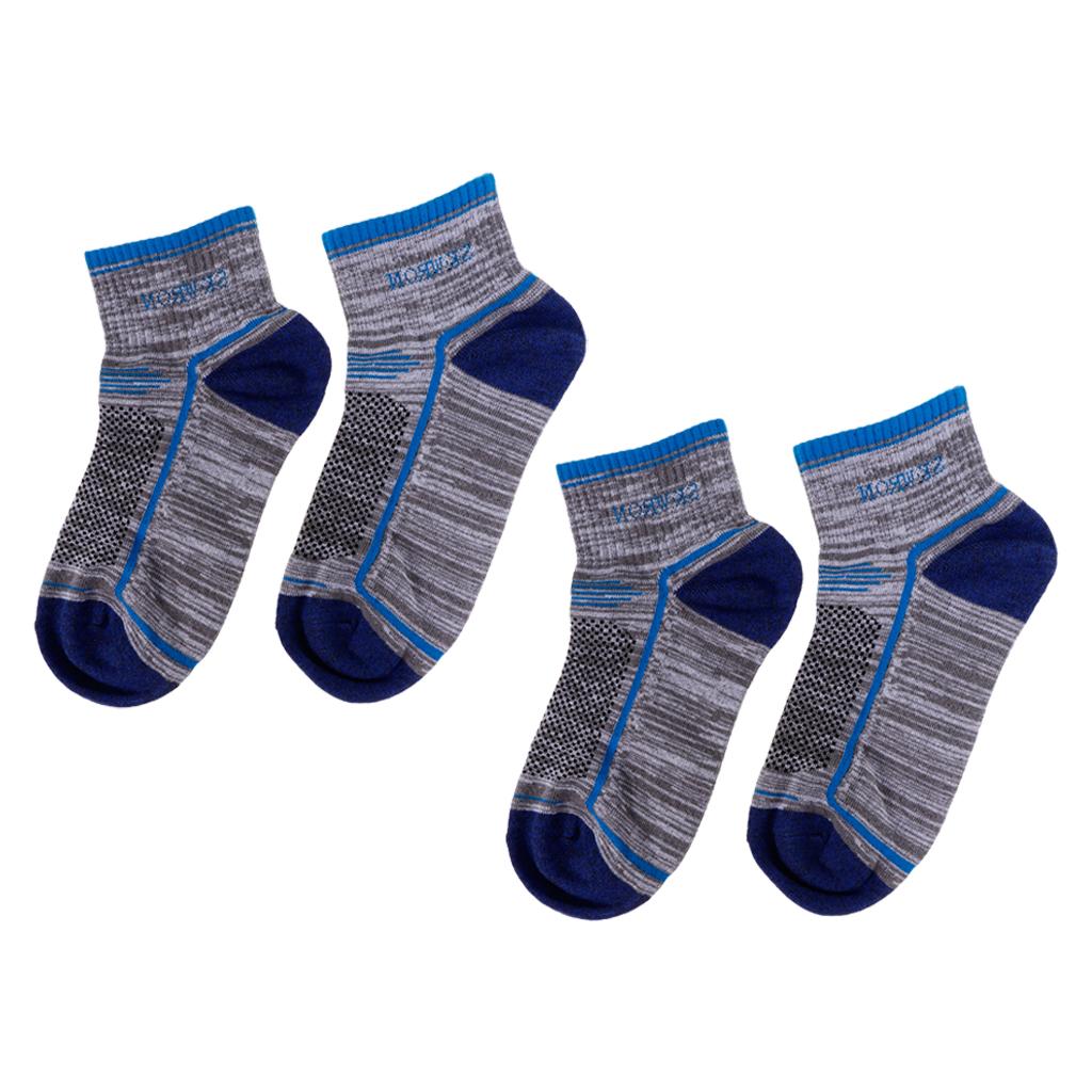 2 Pairs Warm Sports Workout Socks Breathable Ankle Sock Women Men Light Blue