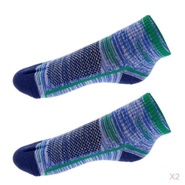 2 Pairs Warm Sports Workout Socks Breathable Ankle Sock Women Men Green