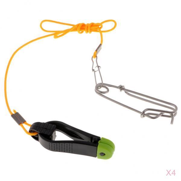 4pcs Power Grip Plus Release Clip Downrigger with 17 Leader Long Line Snaps"