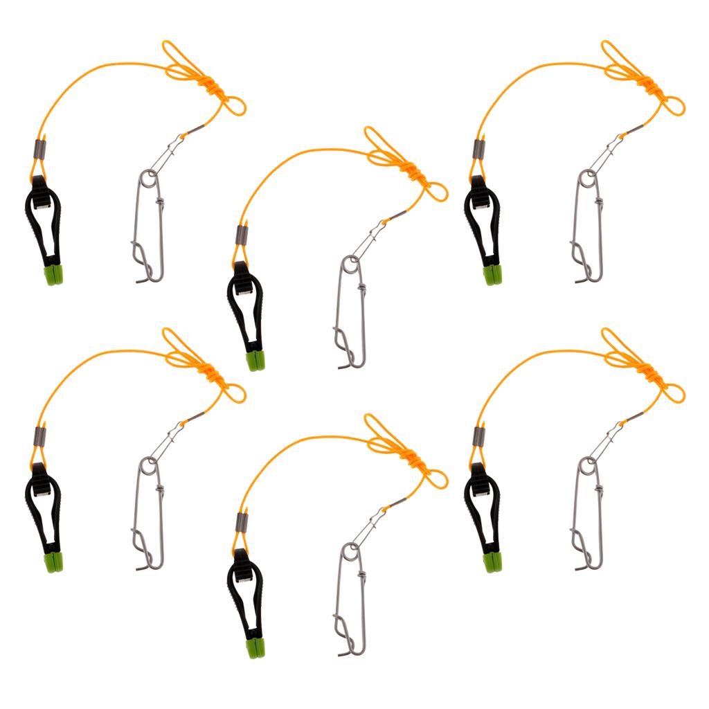 6pcs Power Grip Plus Release Clip Downrigger with 17 Leader Long Line Snaps"