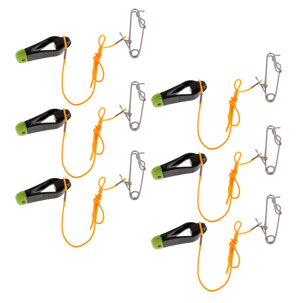 6pcs Power Grip Plus Release Clip Downrigger with 17 Leader Long Line Snaps"