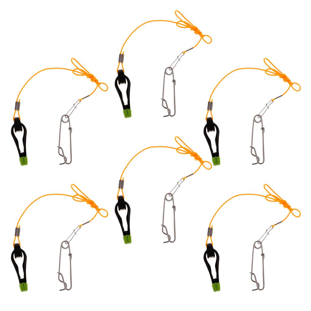 6pcs Power Grip Plus Release Clip Downrigger with 17 Leader Long Line Snaps"