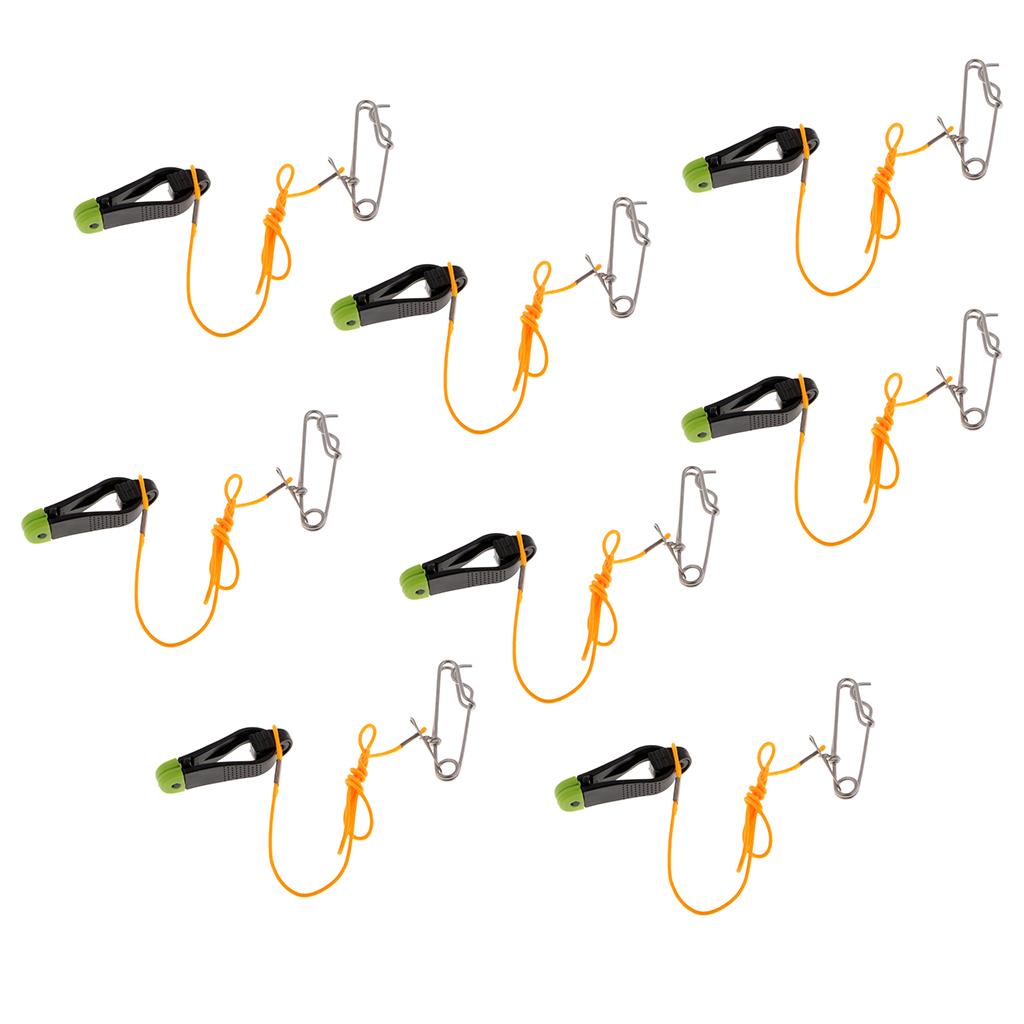8pcs Power Grip Plus Release Clip Downrigger with 17 Leader Long Line Snaps"