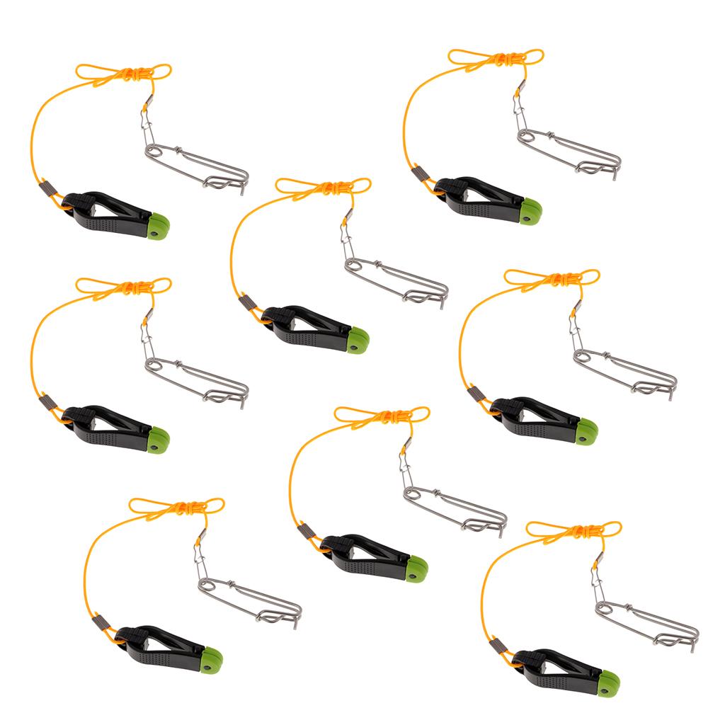8pcs Power Grip Plus Release Clip Downrigger with 17 Leader Long Line Snaps"