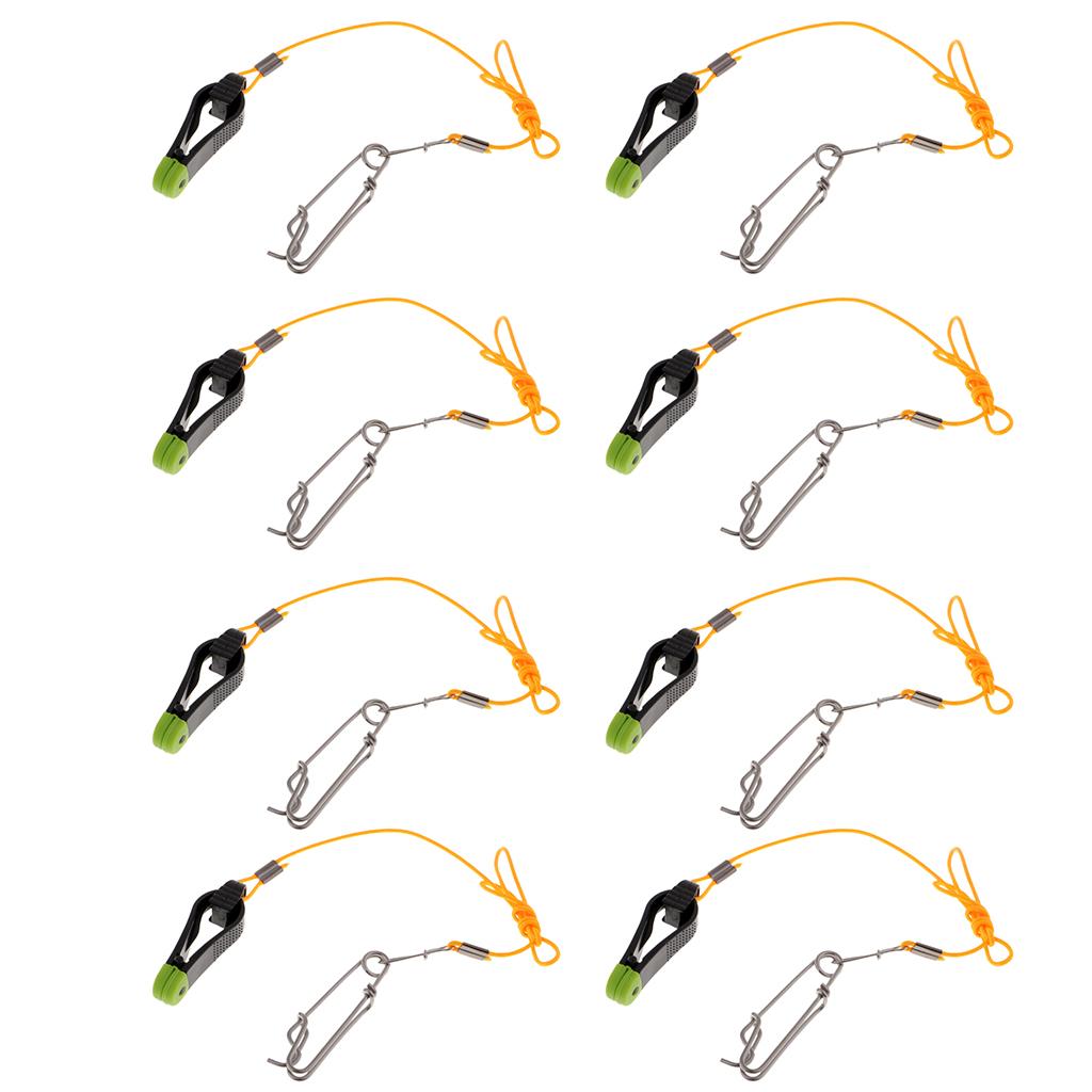 8pcs Power Grip Plus Release Clip Downrigger with 17 Leader Long Line Snaps"
