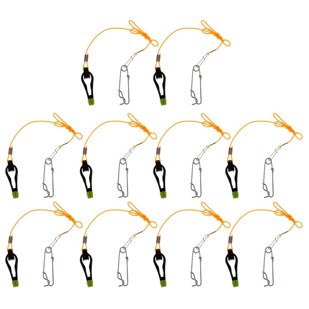 10pcs Power Grip Plus Release Clip Downrigger with 17 Leader Long Line Snap"