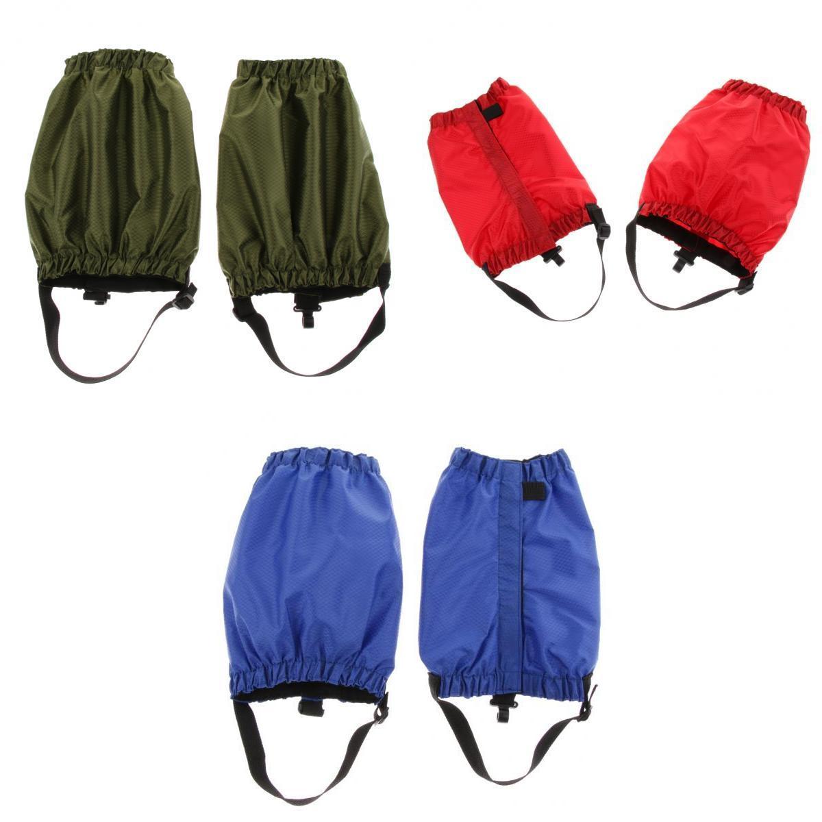 3 Pairs Waterproof Walking Low Gaiters Snow Boots Leggings Green Blue Red