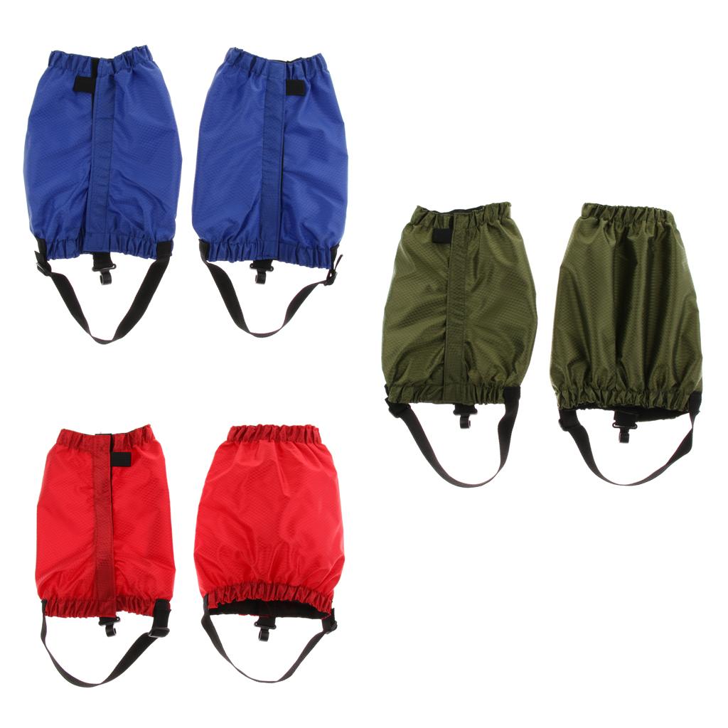 3 Pairs Waterproof Walking Low Gaiters Snow Boots Leggings Green Blue Red