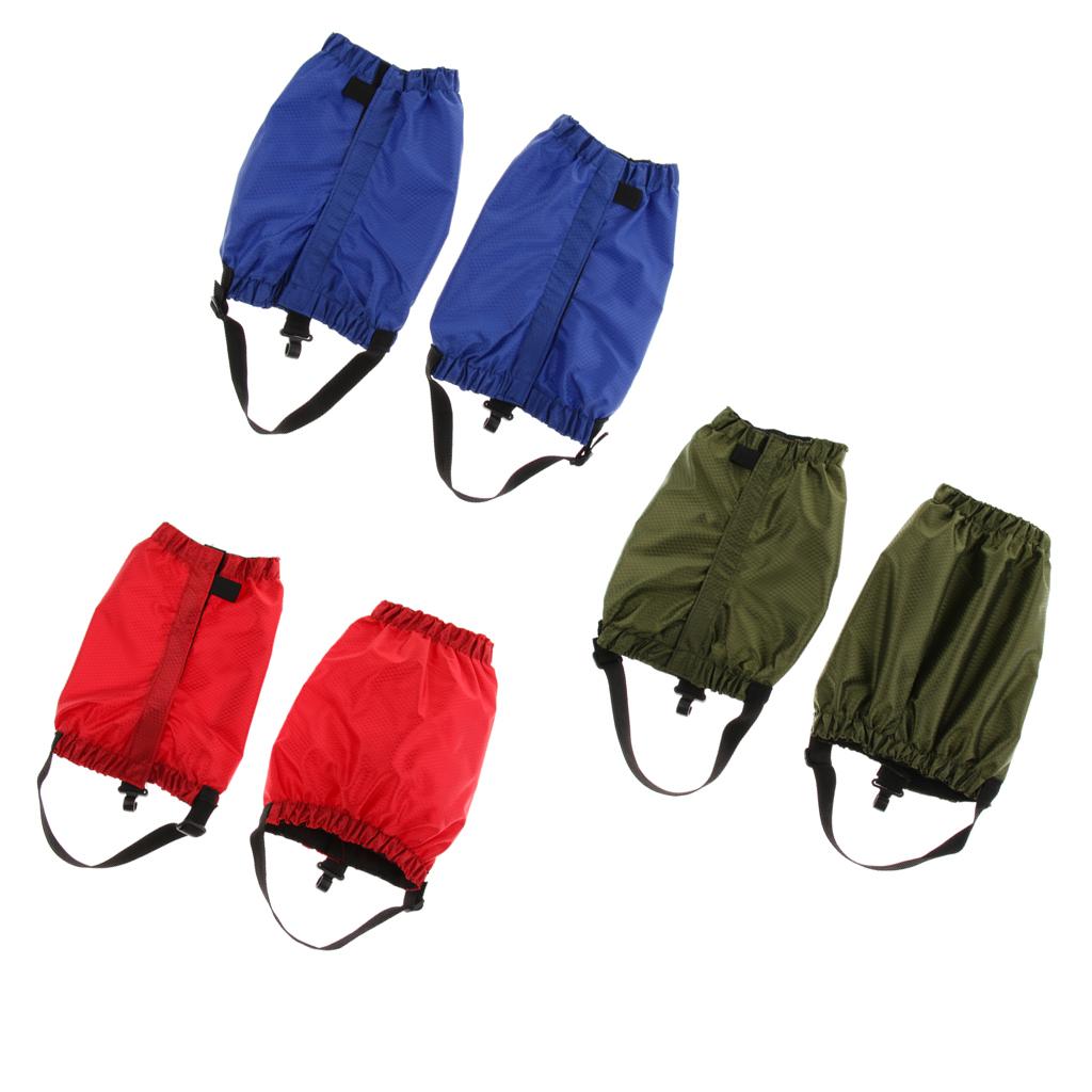3 Pairs Waterproof Walking Low Gaiters Snow Boots Leggings Green Blue Red