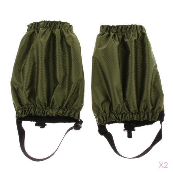 2 Pairs Outdoor Waterproof Walking Hiking Gaiters Leggings Army Green