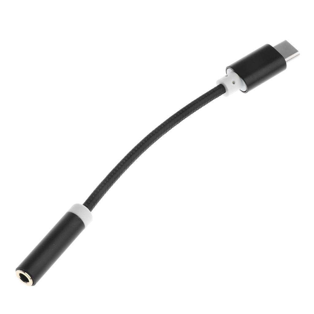 6x USB-C Type C to 3.5 mm Headphone Jack Adapter Earphone Audio Cable Black