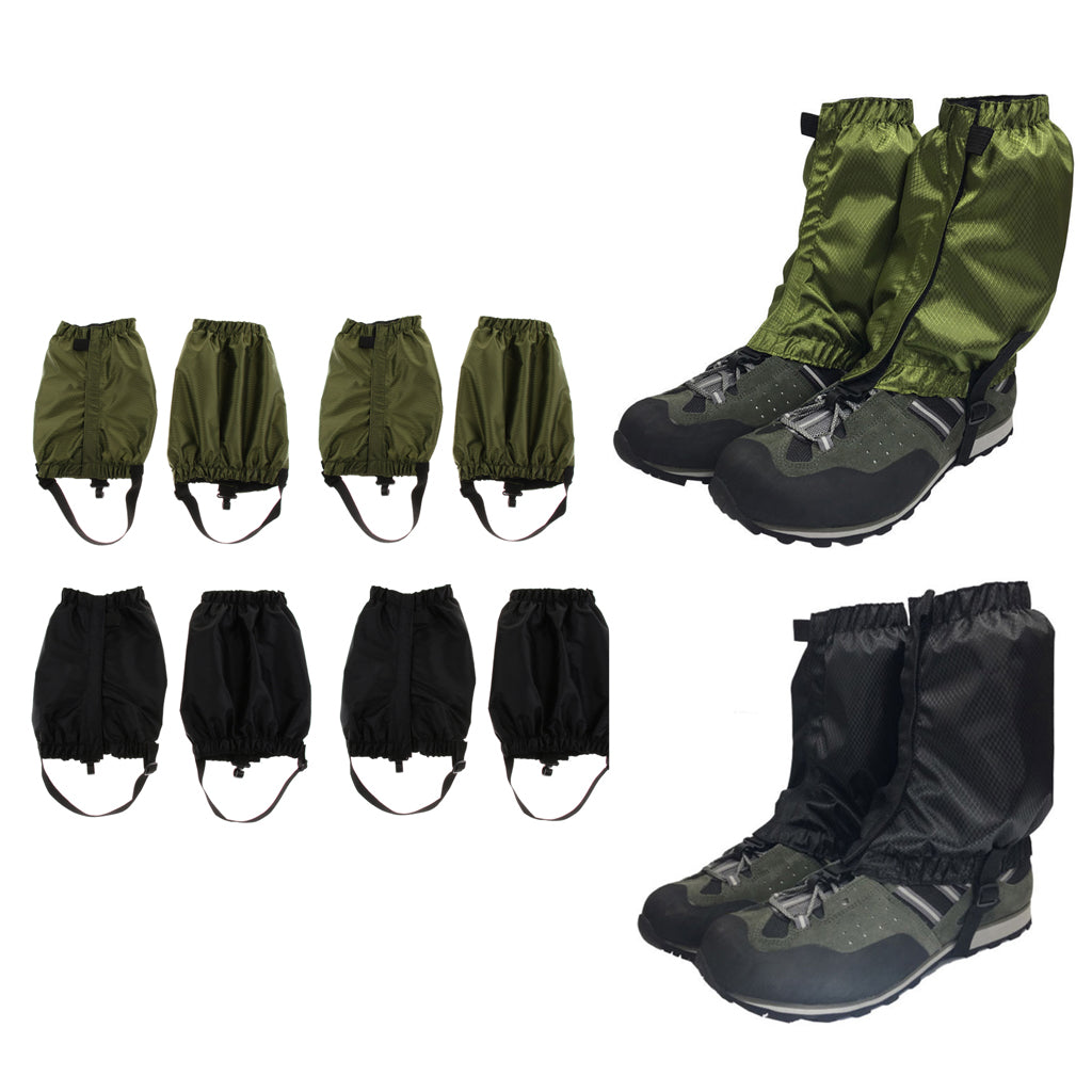 4 Pairs Waterproof Walking Hiking Gaiters Boots Ankle Low Gaiter Leggings