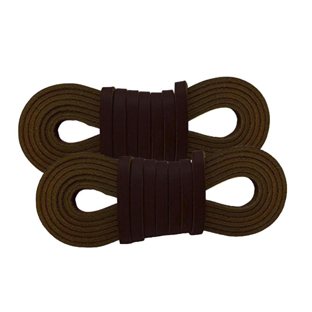 2x Leather Boot Shoe Laces-easy Sizing Cut to Fit 72 inch Coffee