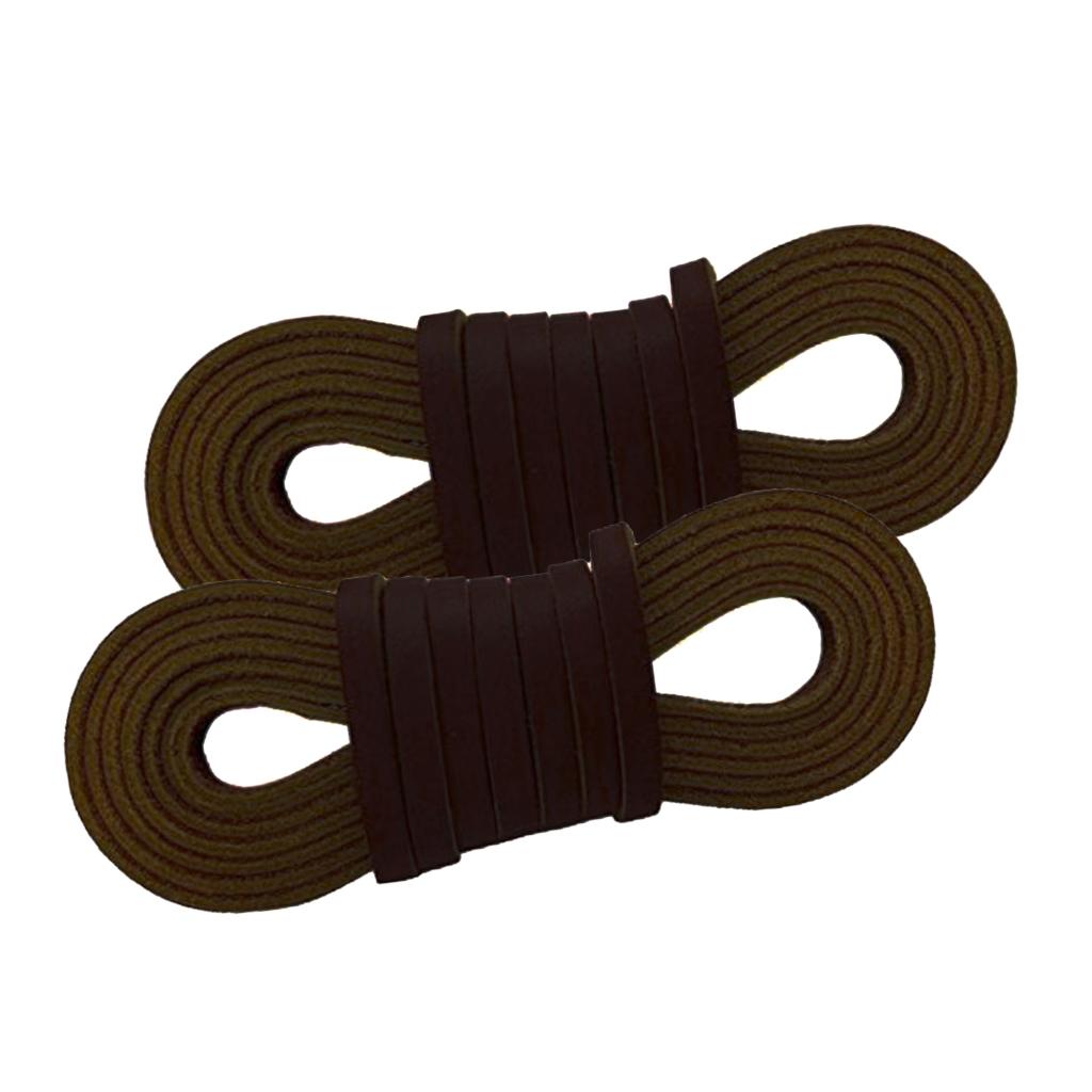 2x Leather Boot Shoe Laces-easy Sizing Cut to Fit 72 inch Coffee