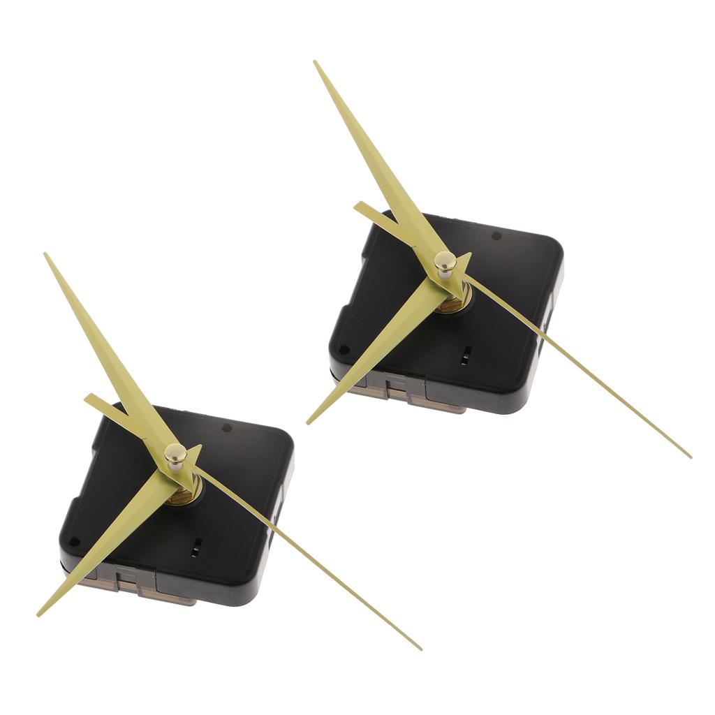 2x Silent Wall Clock Movement with Pointer for DIY and Repair yellow pointer