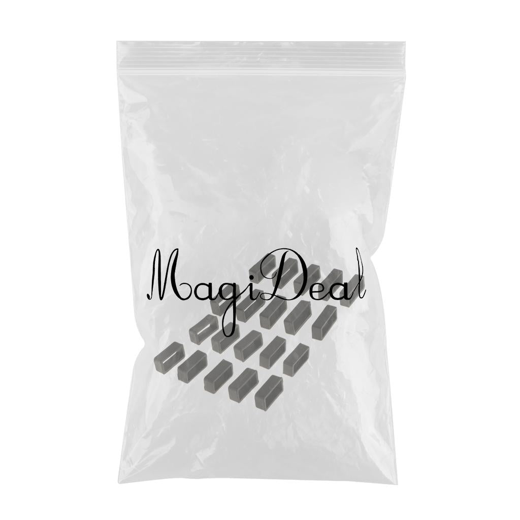 20Pieces Black Silicone Rubber Watch Band Strap Loops Keeper Holder Retainer
