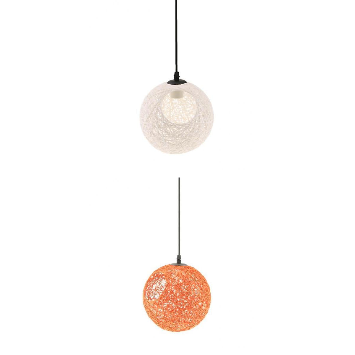 2pcs Rattan Wicker Ball Globe Ceiling Pendant Lamp Shade with Hole 20cm