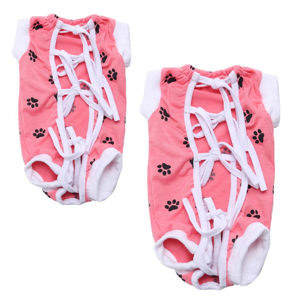 2 Pcs Pet Soft Clothes Dog Cat Abdominal Wound and Skin Disease Protective