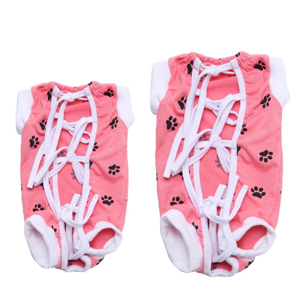 2 Pcs Pet Soft Clothes Dog Cat Abdominal Wound and Skin Disease Protective