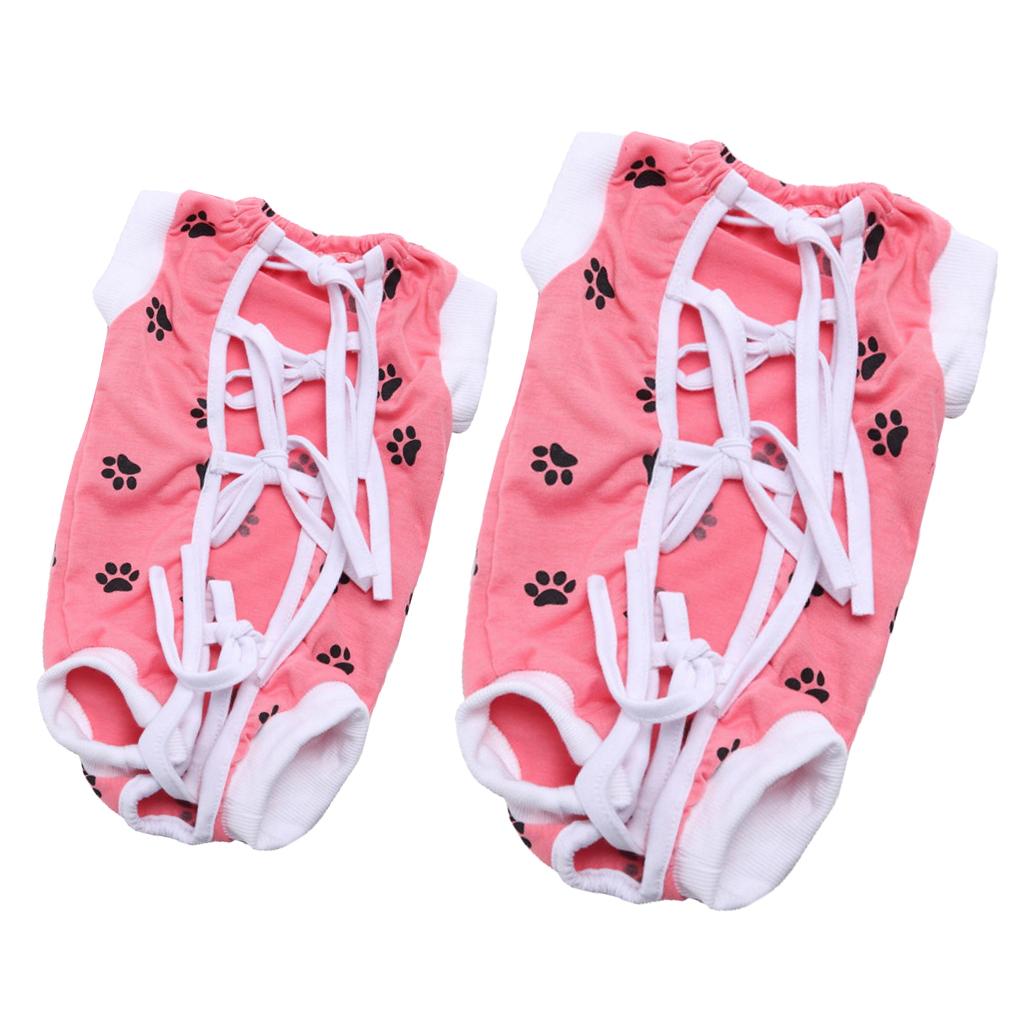 2 Pcs Pet Soft Clothes Dog Cat Abdominal Wound and Skin Disease Protective