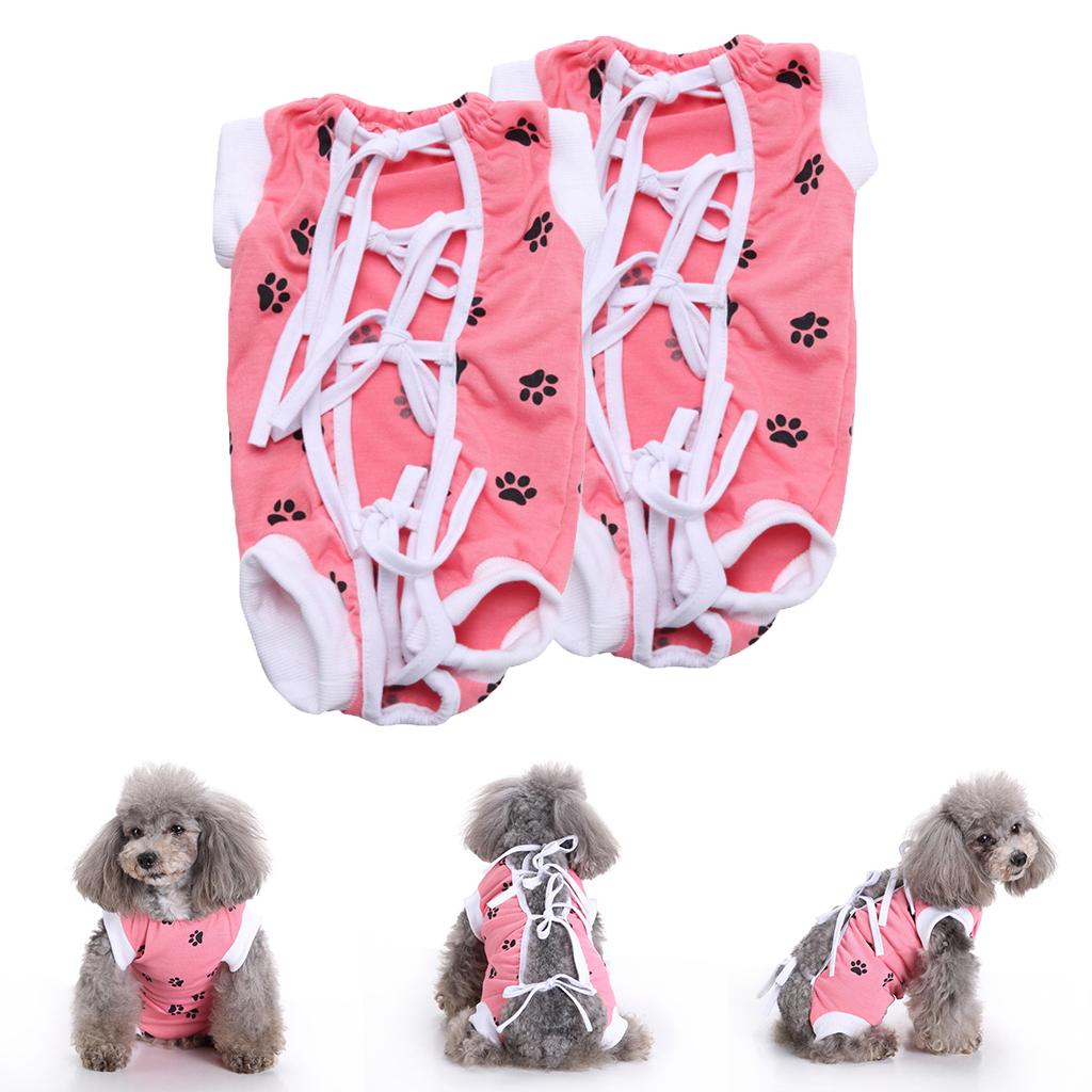 2 Pcs Pet Clothes Dog Cat Abdominal Wound and Skin Disease Protective