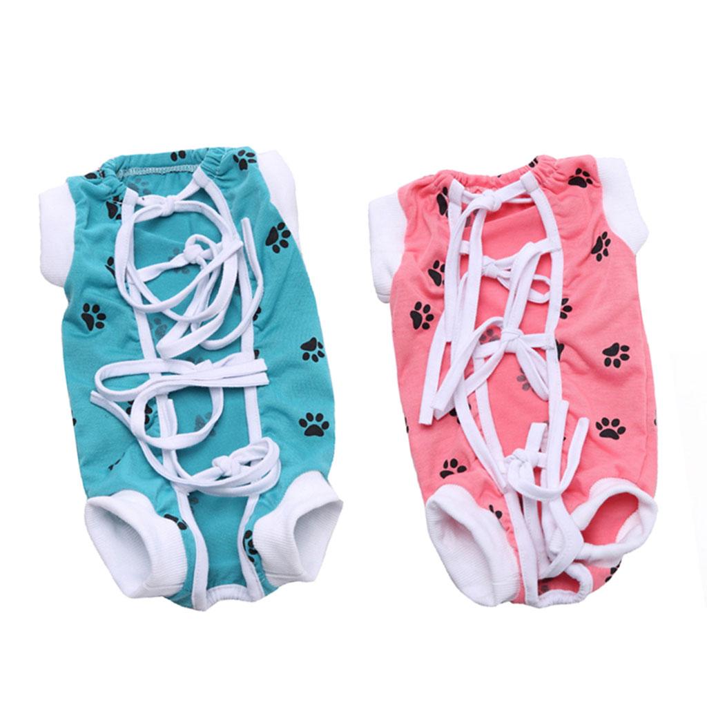 2 Pcs Pet Soft Clothes Dog Cat Abdominal Wound and Skin Disease Protective S
