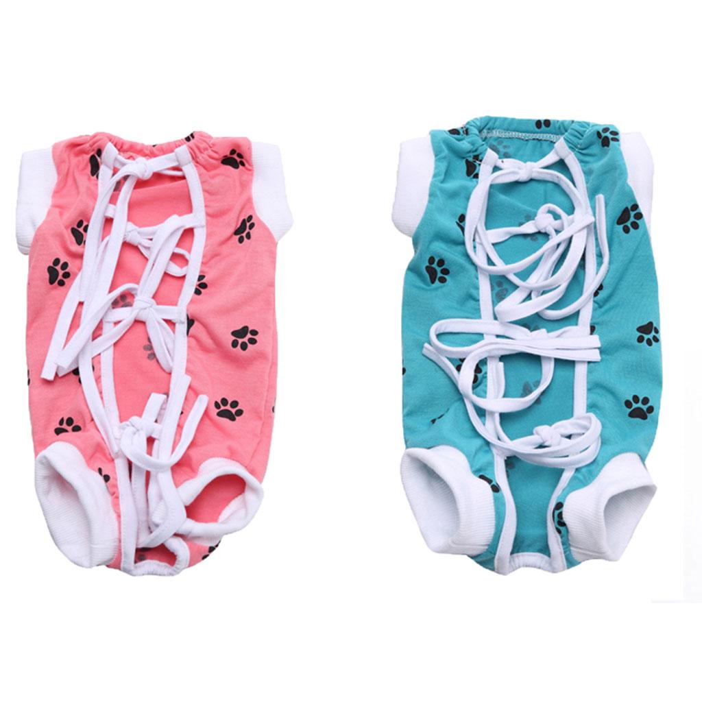2 Pcs Pet Soft Clothes Dog Cat Abdominal Wound and Skin Disease Protective S