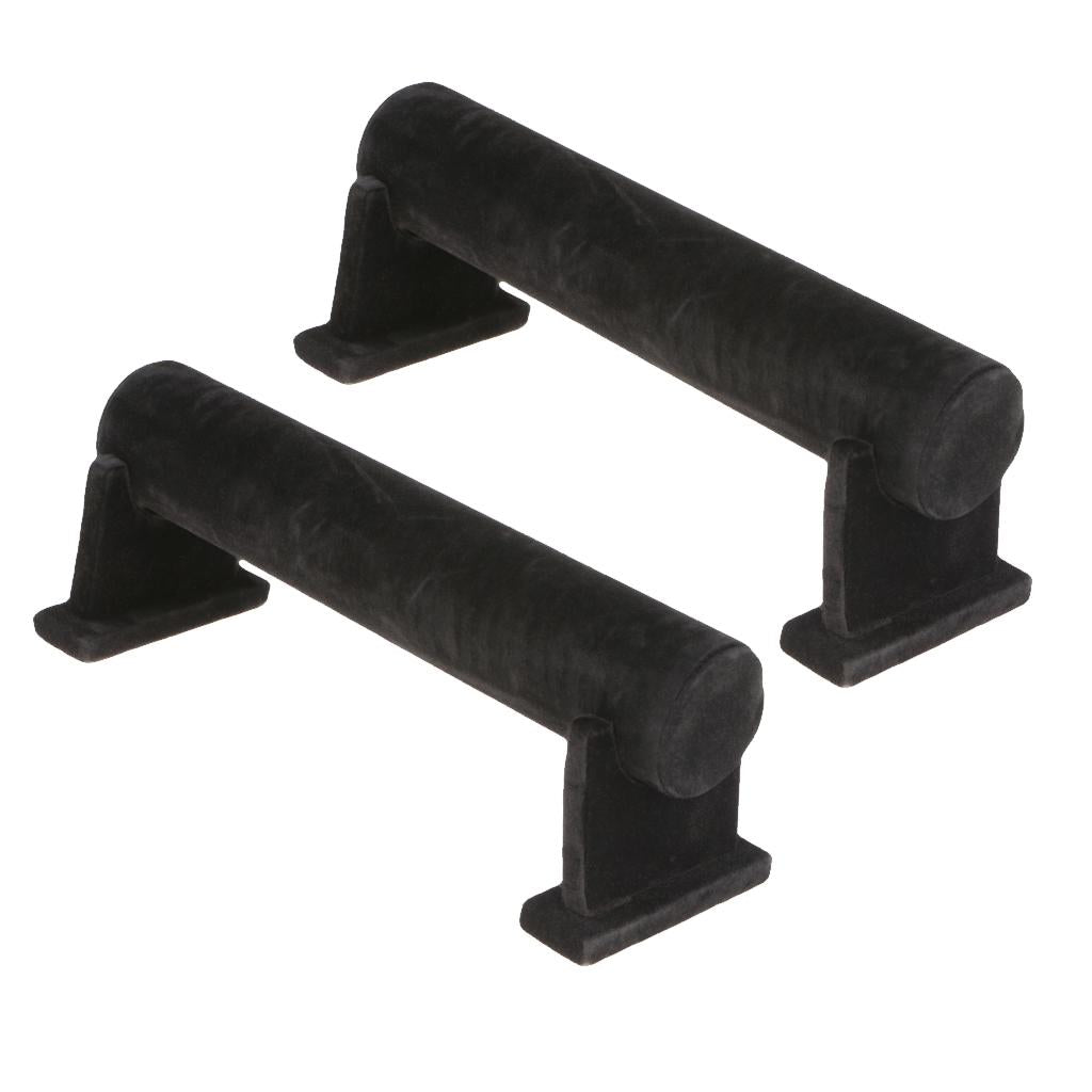2 Piece Black Velvet Detachable Headband Hair Hoop Watch Holder Display Rack
