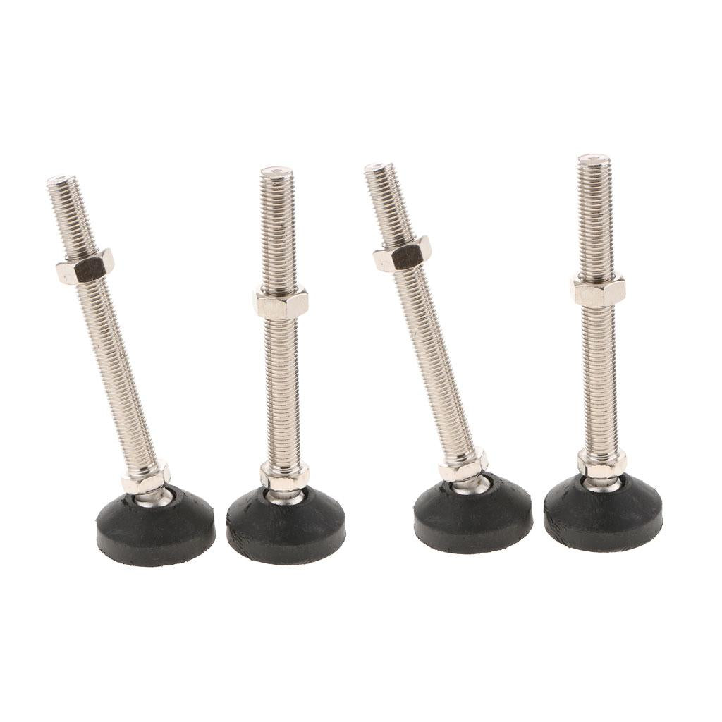4x Carbon Steel Adjustable Furniture Leveler Leveling Feet 60mm 60-M16x150mm